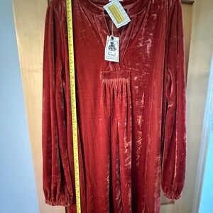 Terra Cotta Crushed Velvet Dress or Tunic